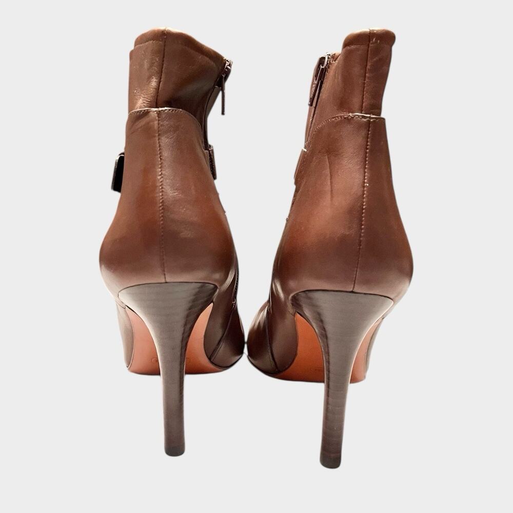 NWOT COACH Mason Brown Leather Ankle Boots Size 9.5 Stiletto Buckle - Picture 7 of 11